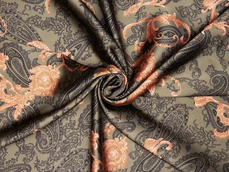 PAISLEY GREEN, PINK &amp; RUST WILD RAG