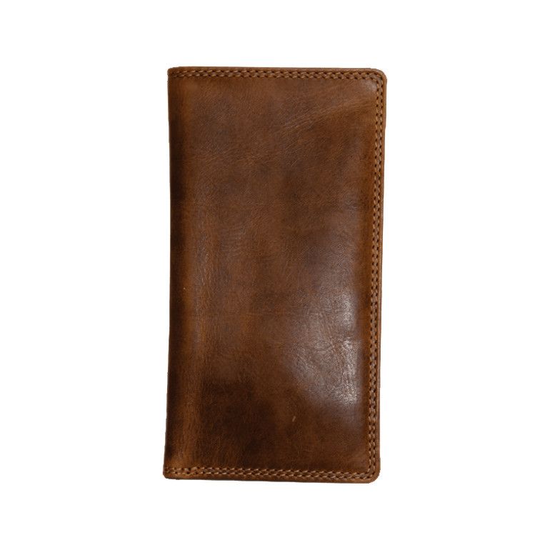 RUGGED BROWN LEATHER TALL WALLET 990013