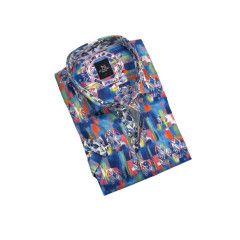 MEN’S S/S PAOLA BUTTON SHIRT MULTI  Med