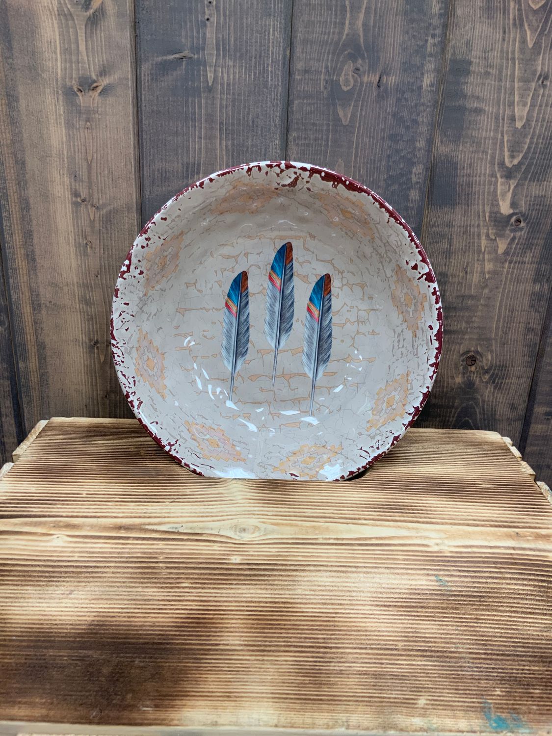 MELAMINE FEATHER CEREAL BOWL, Style: Feather