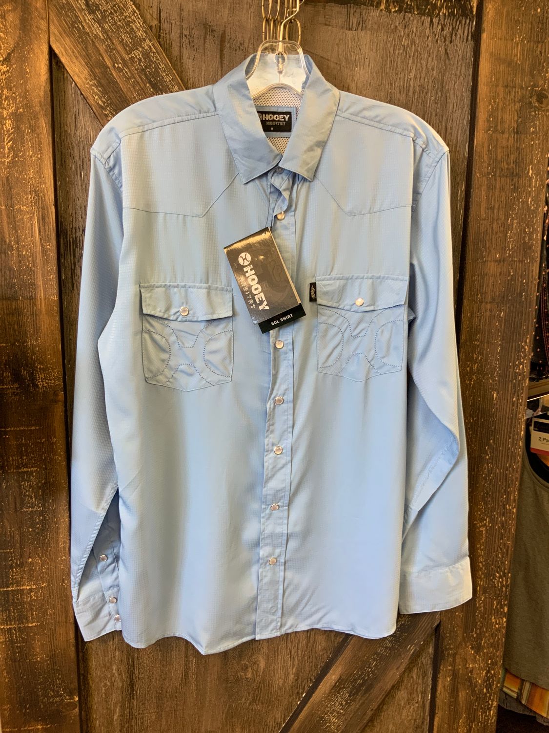 MEN’S HOOEY SOL L/S SNAP SHIRT SKY BLUE, Size: M