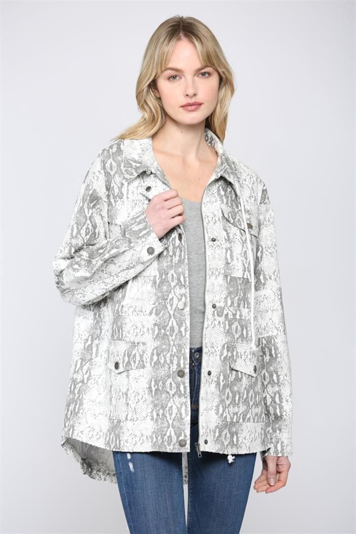 LADIES GREY FASHION JACKET, Size: S