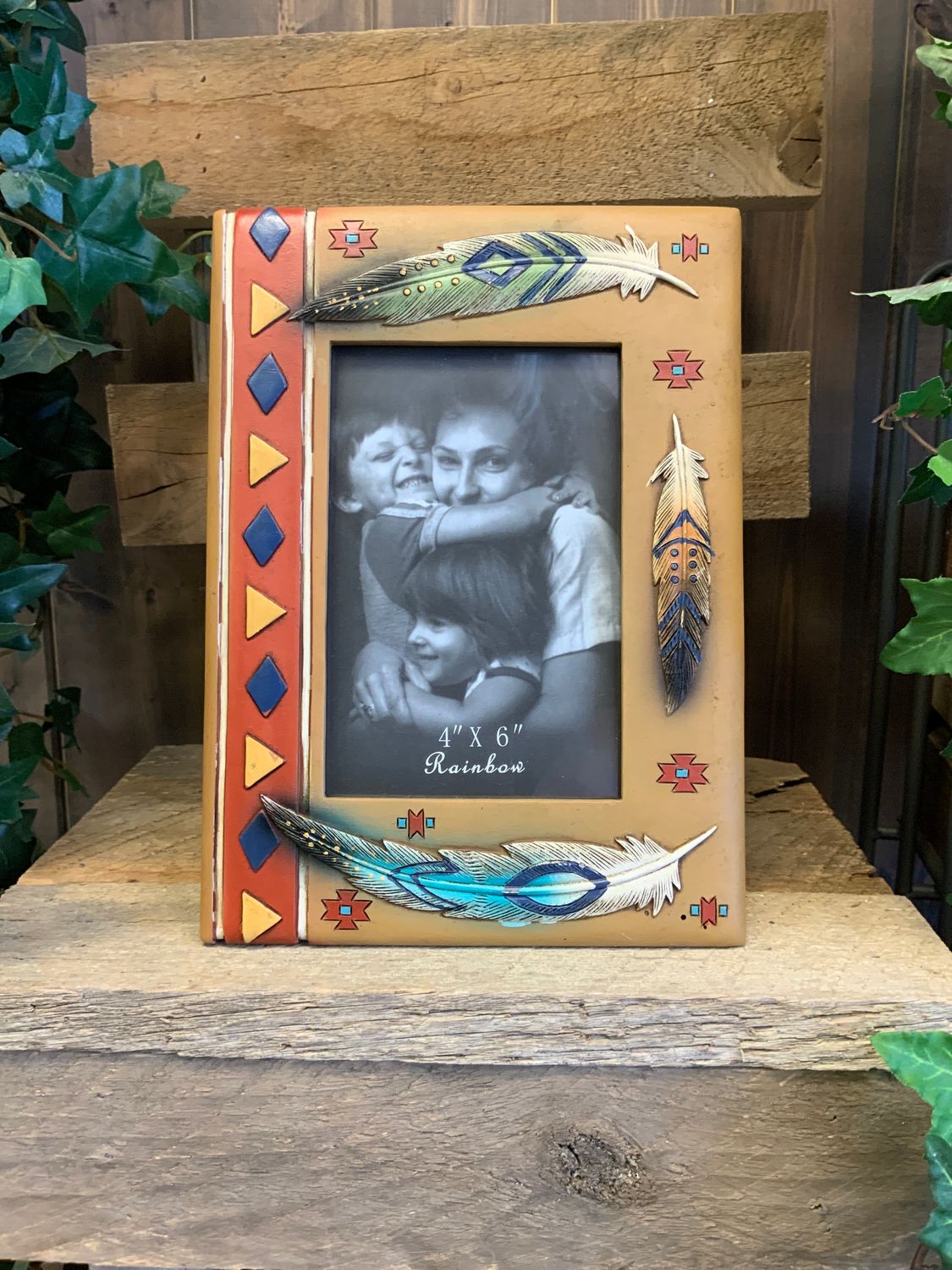RAINBOW FEATHER FRAME 4X6, Style: RA5831