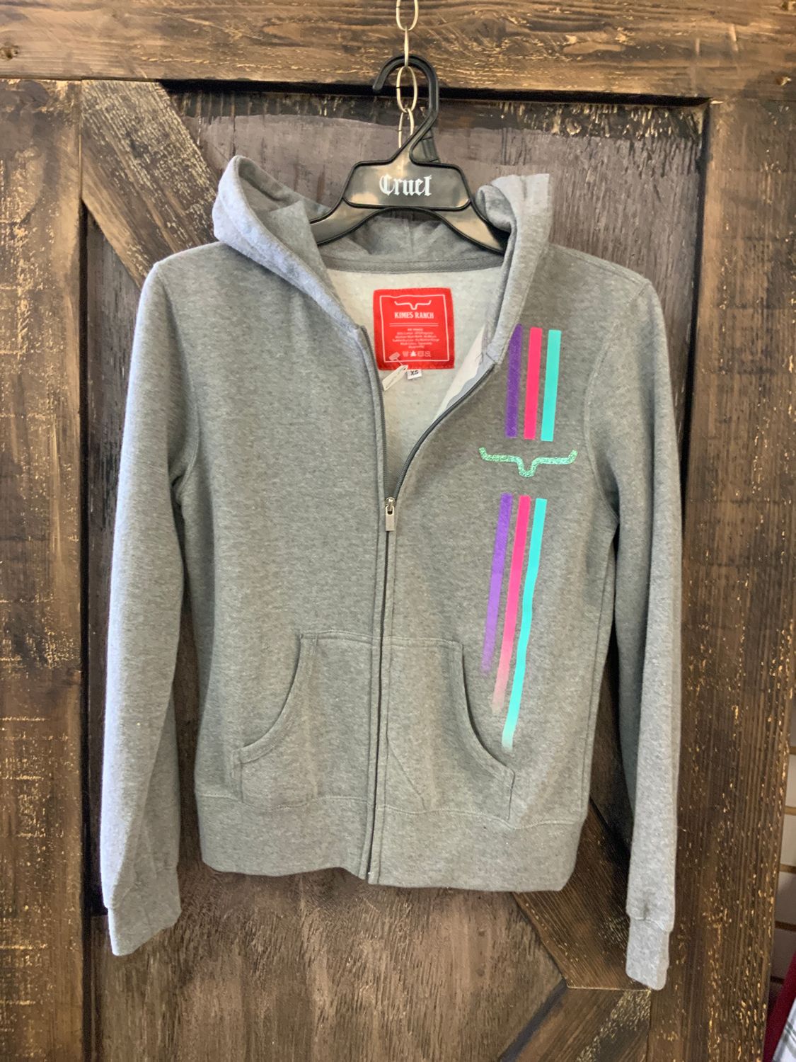 KIMES HOODIE, Color: GREY, Size: XS