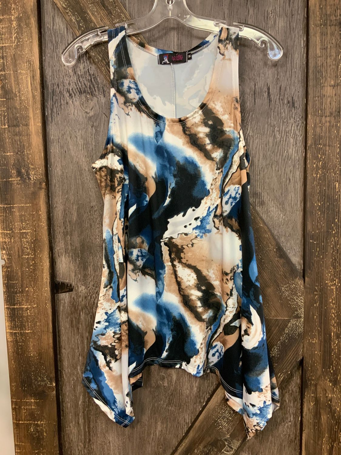 LADIES A22020-5 BLUE TUNIC TOP, Size: M