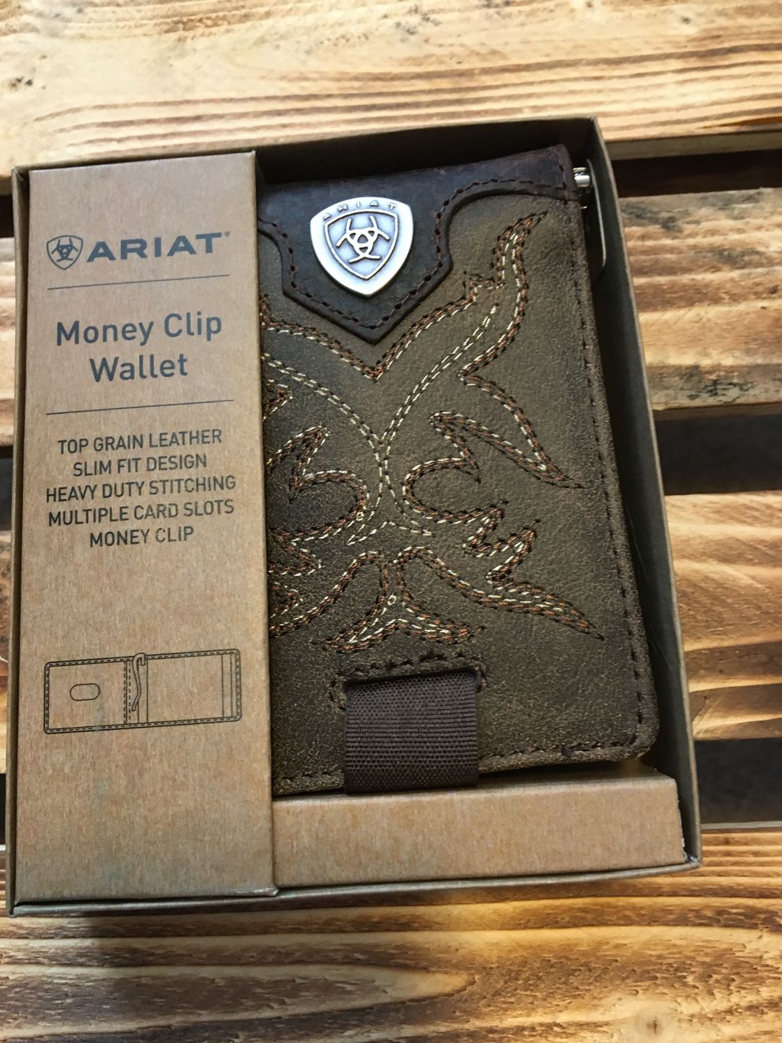 ARIAT BI-FOLD BOOT STITCH MONEY CLIP, Style: A3510944