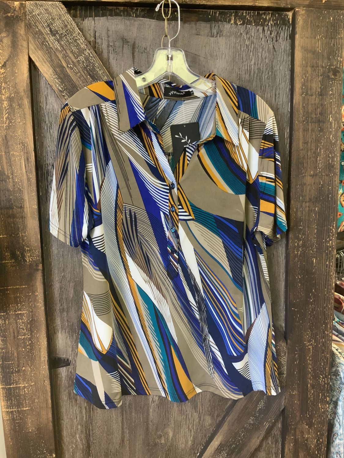 EMPRESS LADIES MULTI STRIPES TOP, Style: NL-80059, Size: S, Color: MultiStripe