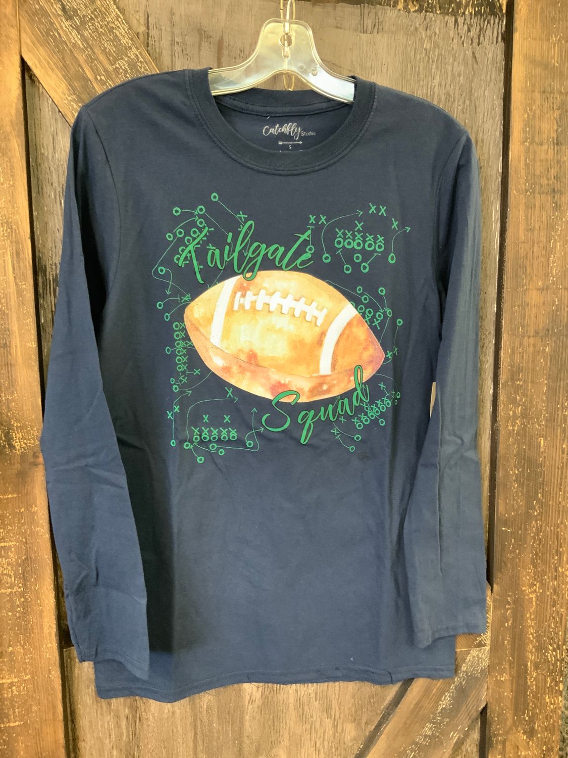 CATCHFLY TAILGATE SQUAD L/S LADIES T-SHIRT, Color: Navy, Size: S