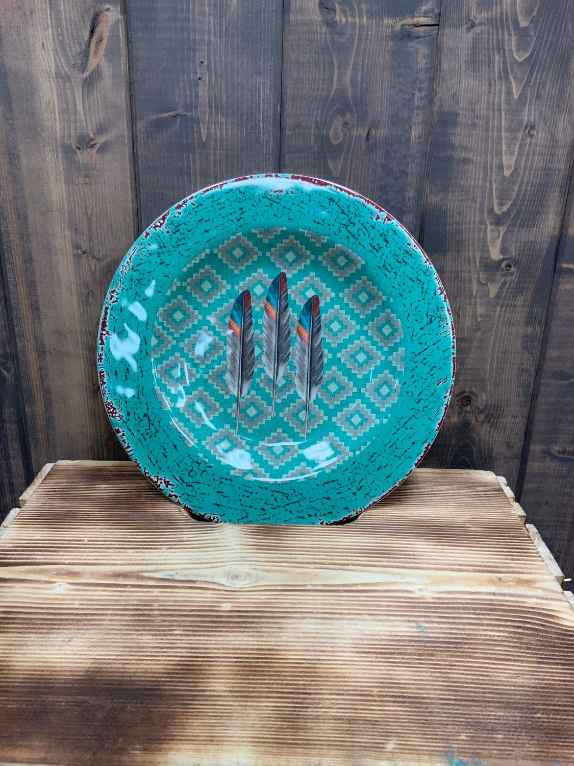 MELAMINE FEATHER SALAD PLATE, Style: Feather