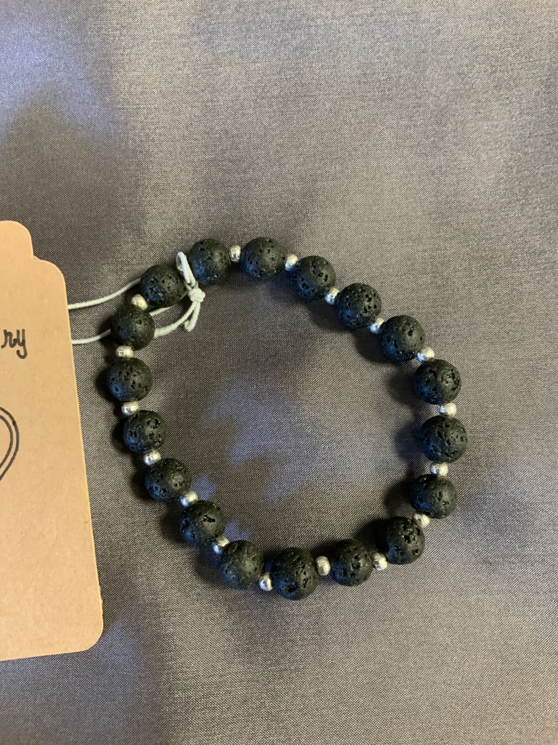 LAVA STONE BRACELET IN SILVER PLATE - SP6907, Style: Lava Stone