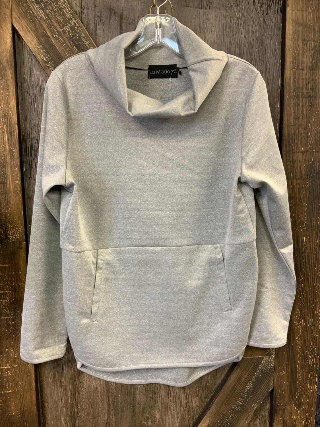 LADIES GREY POUCH SWEATER, Size: S