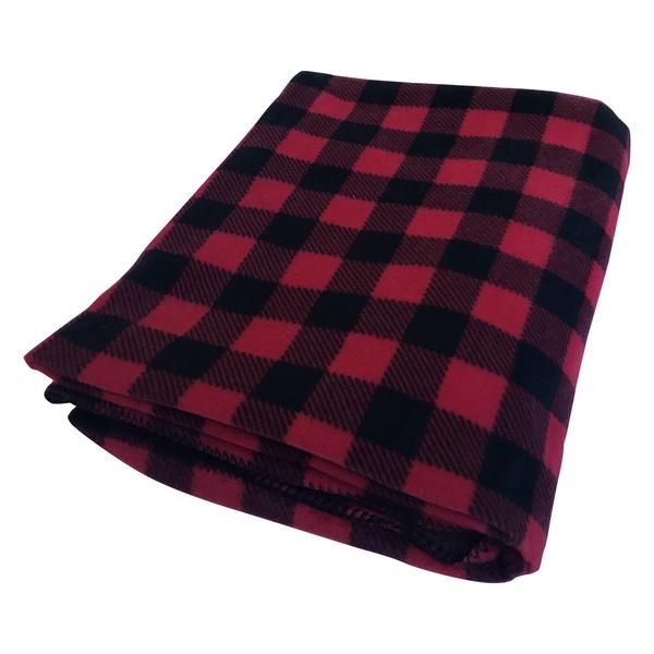 BUFFALO RED PLAID FLEECE BLANKET, Size: 60 X 72