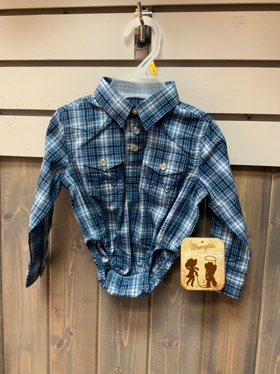 WRANGLER BOY’S PLAID L/S ONSIE PQ0413M, Size: 0-3M