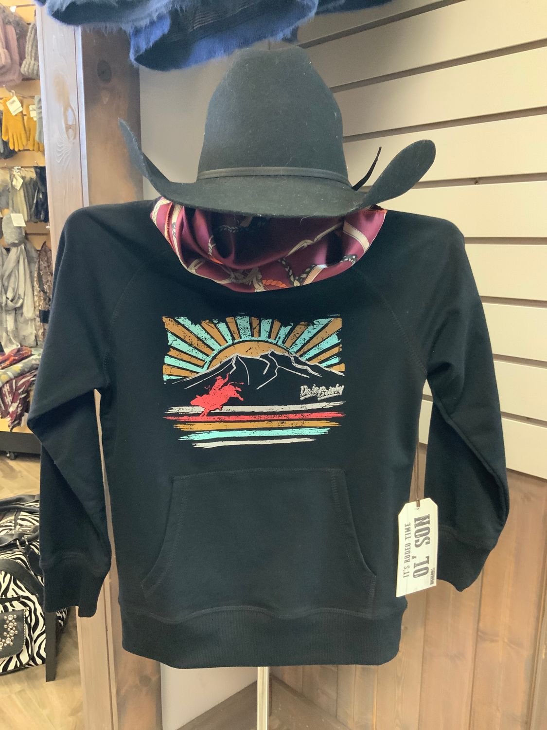 DALE BRISBY BOY’S L/S BLACK HOODIE P4H1535, Size: S