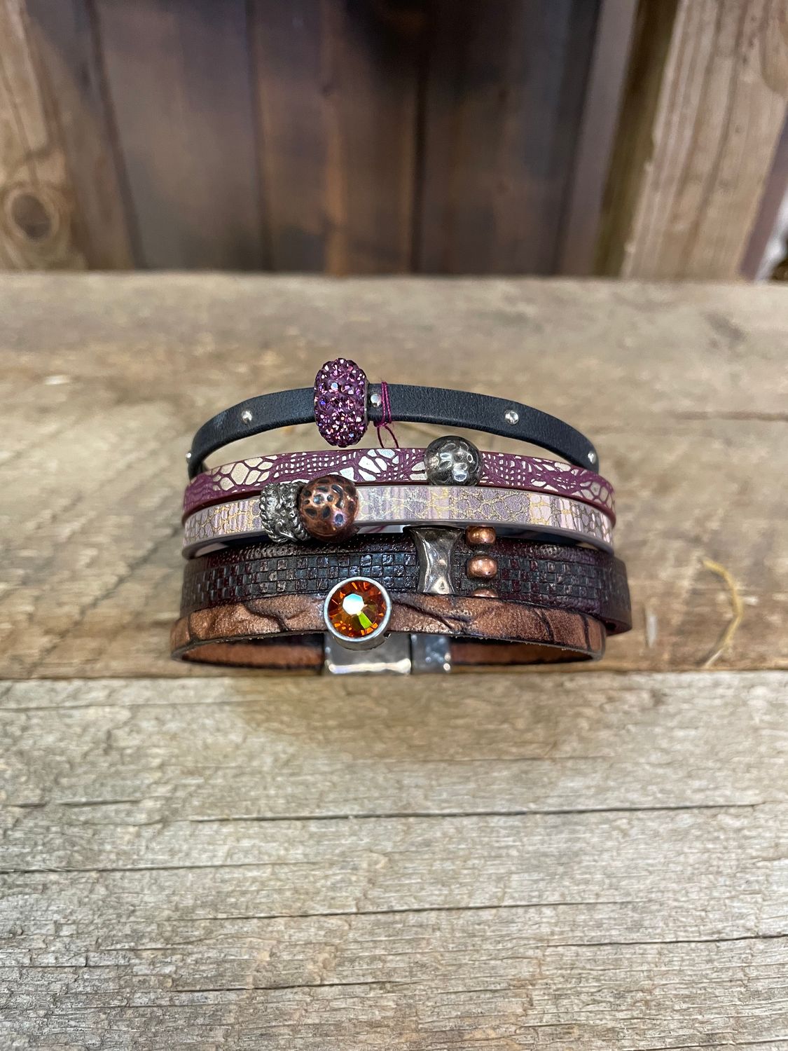 PINK/ORANGE STONE BRACELET, Size: 8