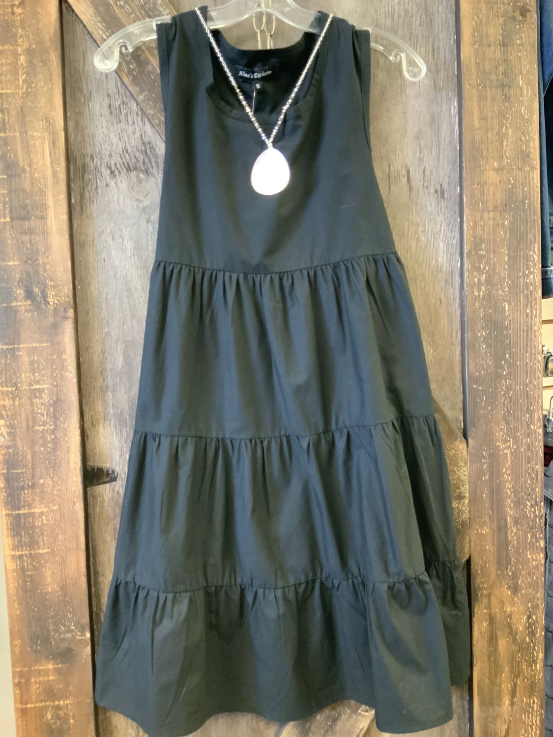 LADIES COTTON DRESS, Color: Black, Size: S