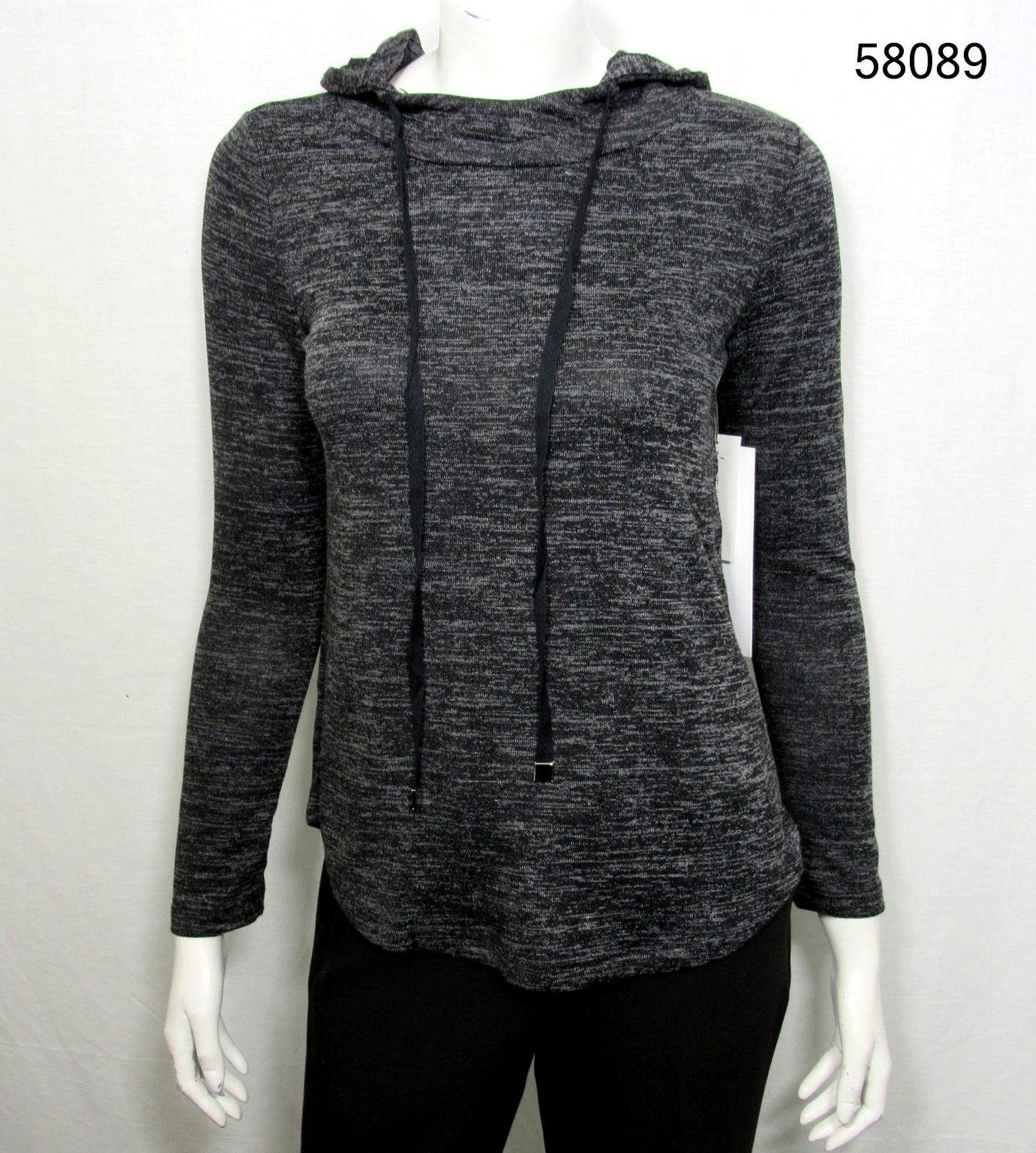 LADIES CHARCOAL HOODED LIGHTWEIGHT HOODIE, Size: XS