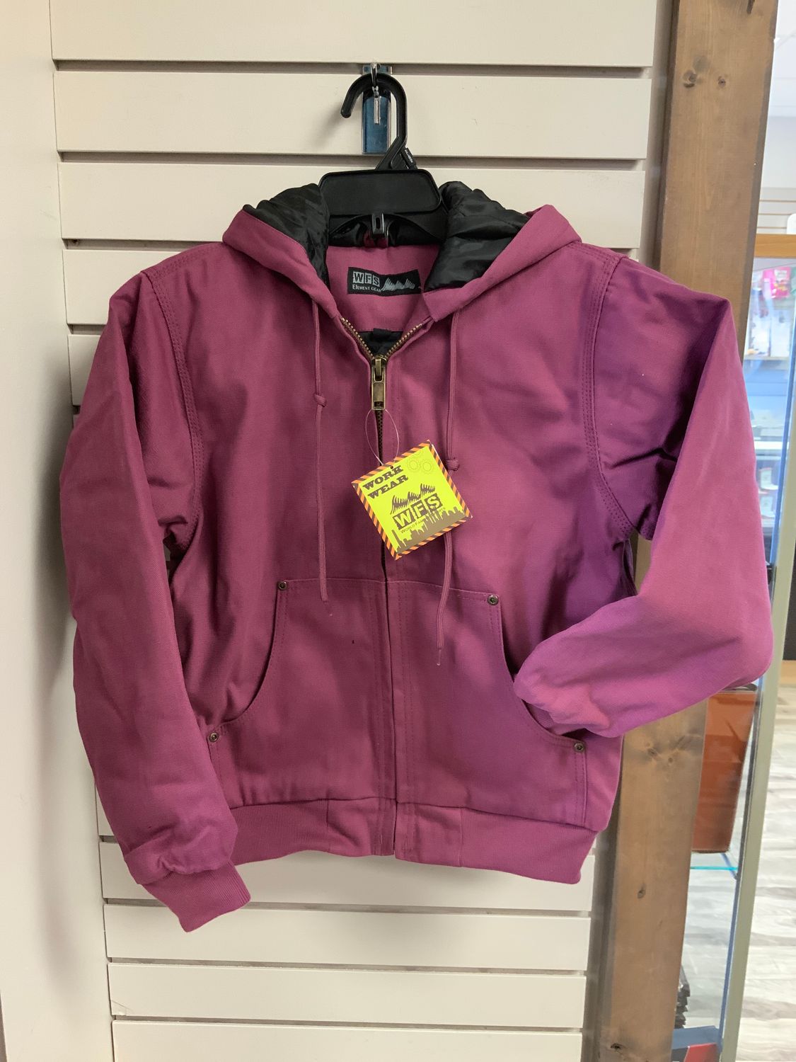 YOUTH PLUM HOODED COTTON CANVAS JACKET, Size: S