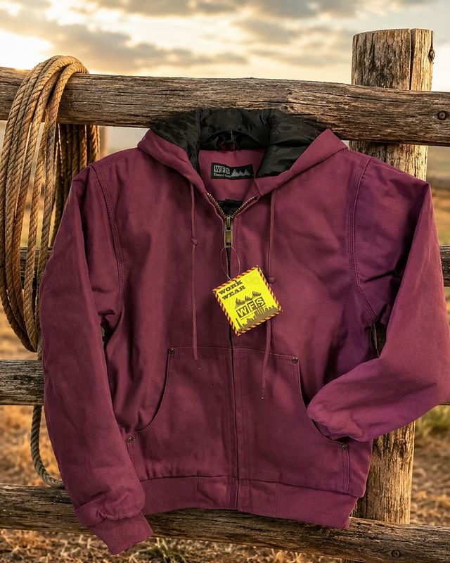 YOUTH PLUM HOODED COTTON CANVAS JACKET
