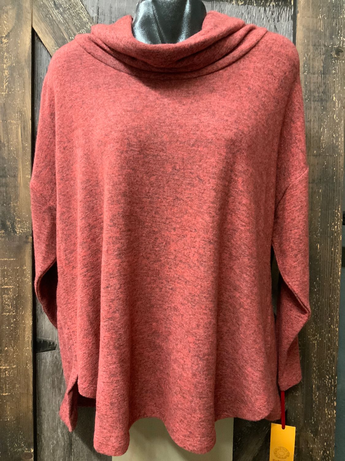 LADIES COWL NECK TUNIC LIPSTICK, Size: 1X