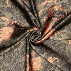 PAISLEY GREEN, PINK &amp; RUST WILD RAG, Size: 18 x 18