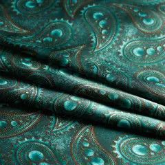 ARABIAN PAISLEY QUETZAL GREEN PRINT WILD RAG, Size: 18 x 18