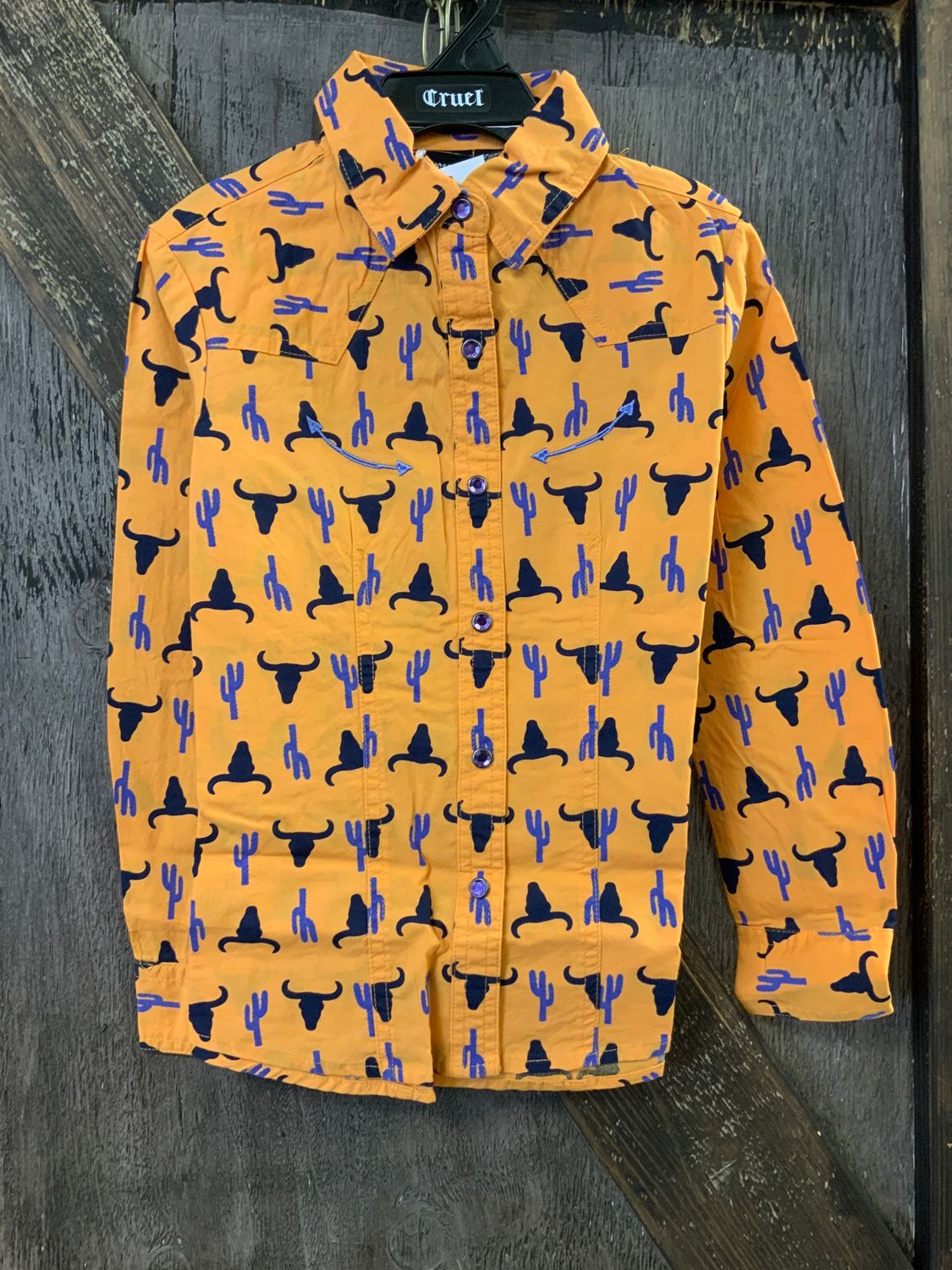 GIRLS CRUEL L/S SKULL/CACTUS PRINT , Size: Xs