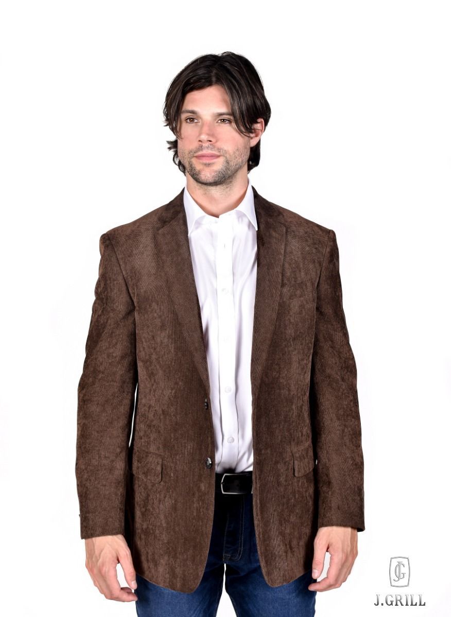 MEN’S CUT CORD SPORT JACKET, Style: 6447, Size: 42, Color: Brown