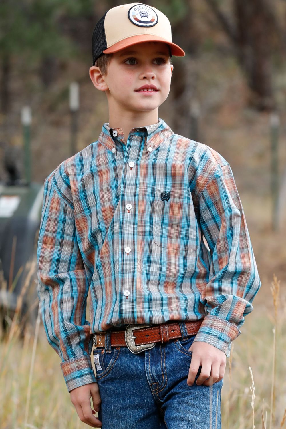CINCH BOY’S L/S SHIRT, Style: MTW7060322, Size: Lrg
