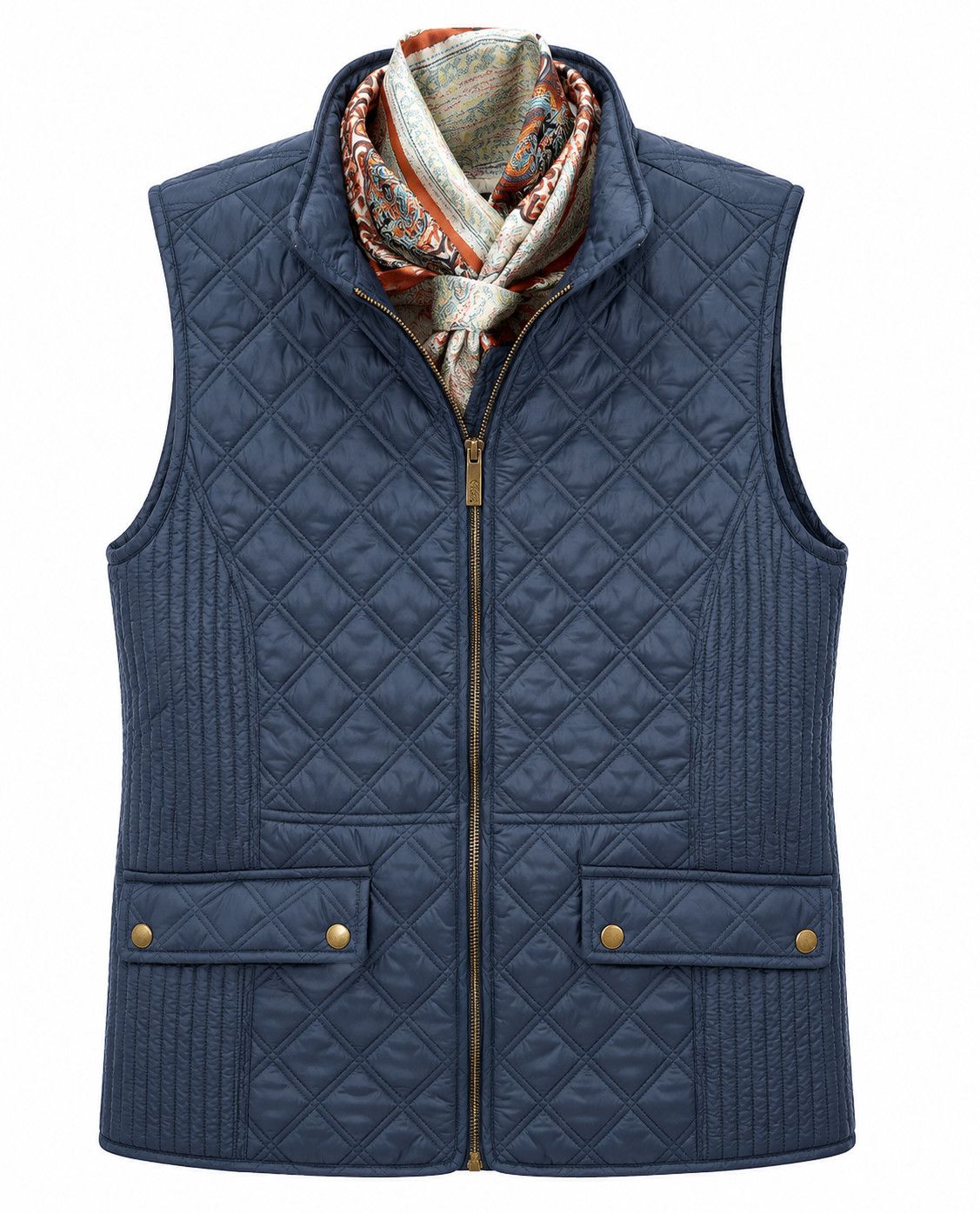LOIS  CELESTE LT WEIGHT QUILTED VEST, Color: Navy, Size: Sm
