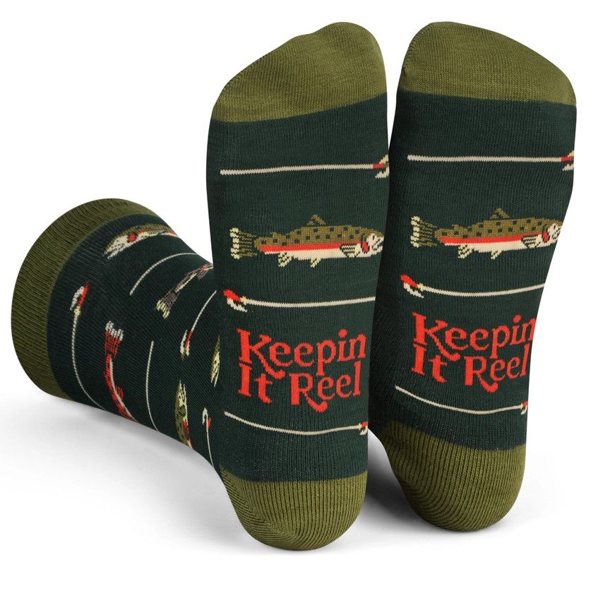 LAVLEY ADULT  CREW SOCKS, Style: Keepin it reel