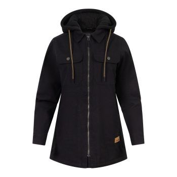 WRTK WOMEN’S WORK JACKET W/SHERPA LINING &amp; HOOD TK-E1836L, Color: Black, Size: Sm