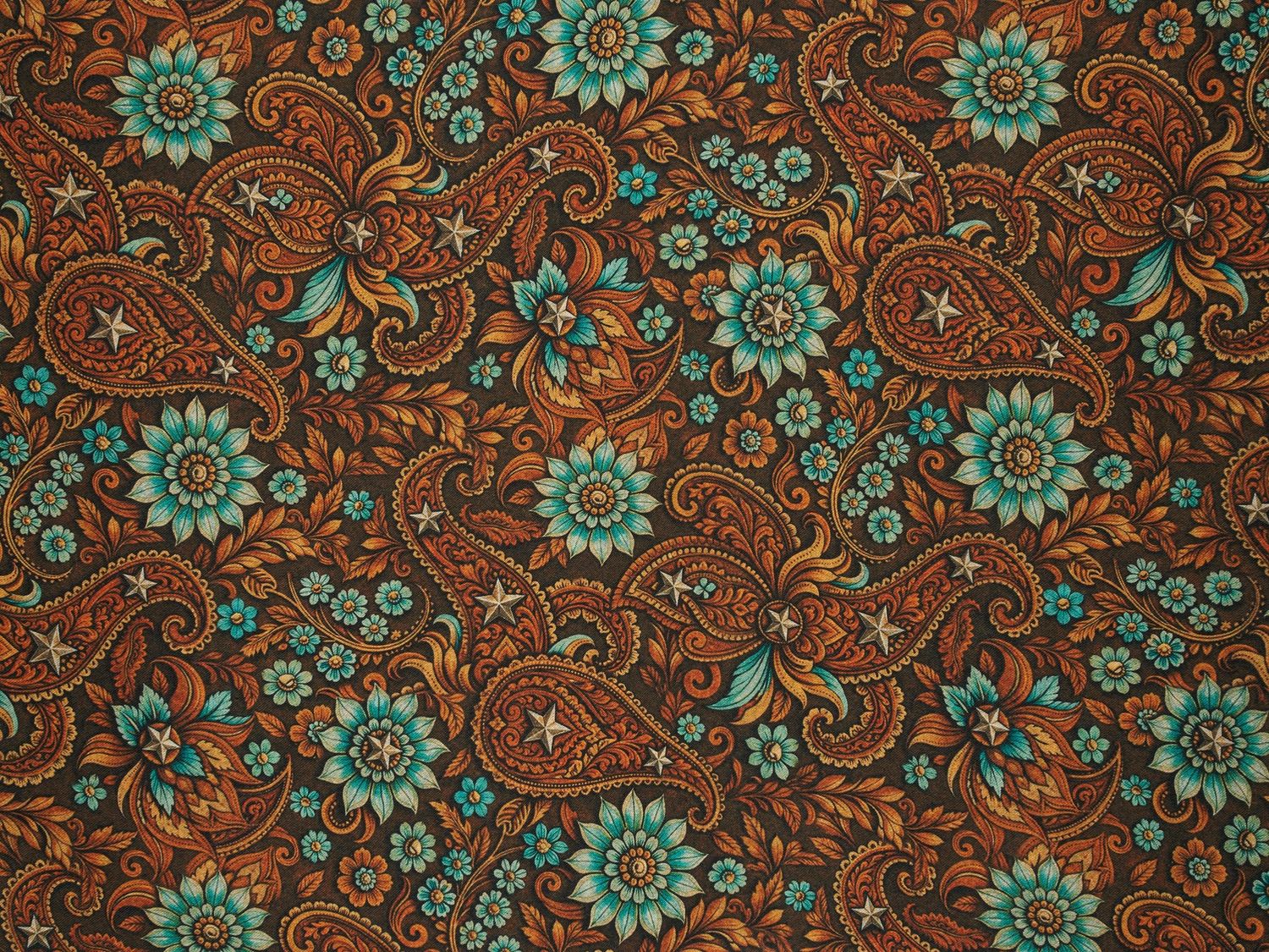 Western Paisley Wild Rag Bown &amp; Aqua
