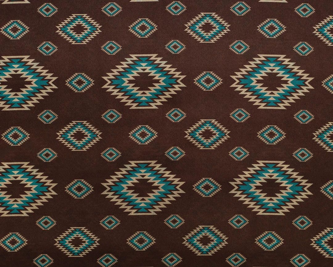 Western Tribal Wild Rag Brown &amp; Teal 