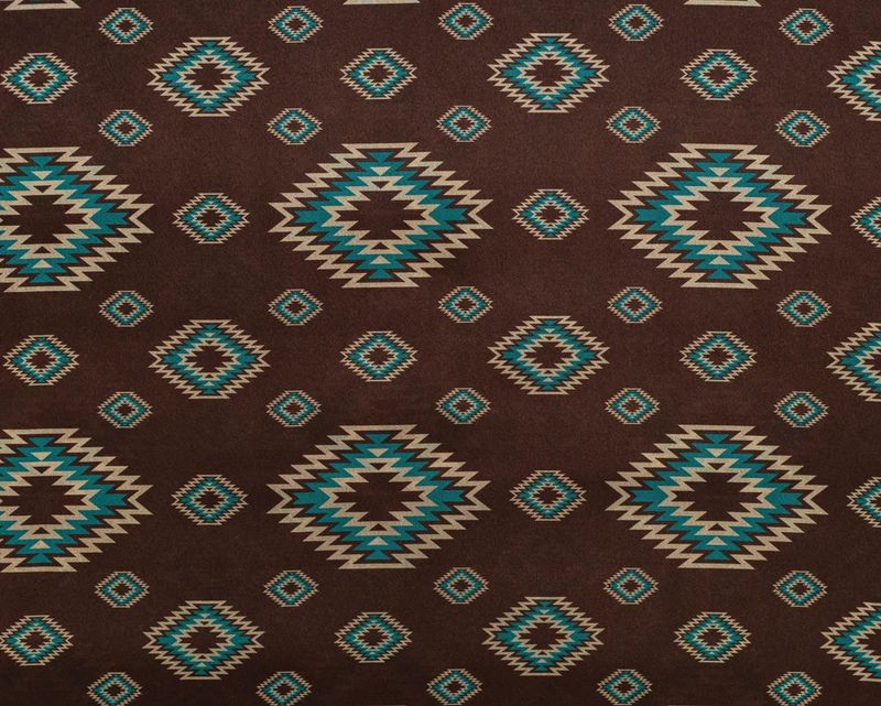 Western Tribal Wild Rag Brown &amp; Teal 