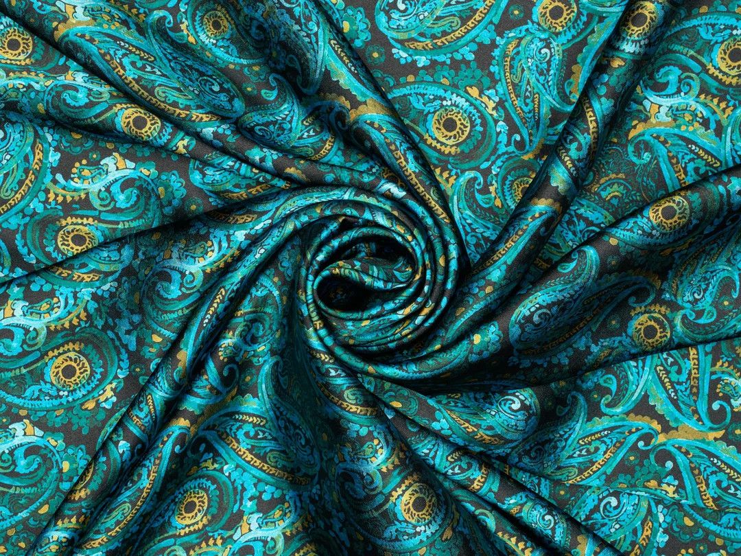 Paisley Wild Rag Black Mustard