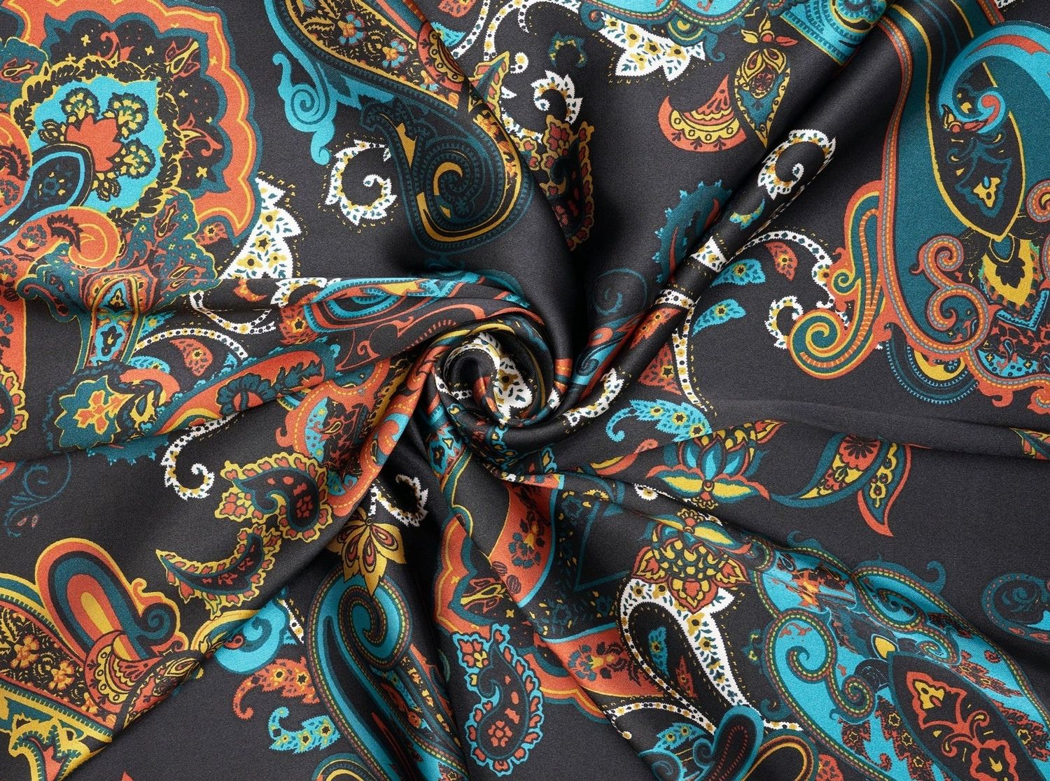 Paisley Wild Rag Black Teal