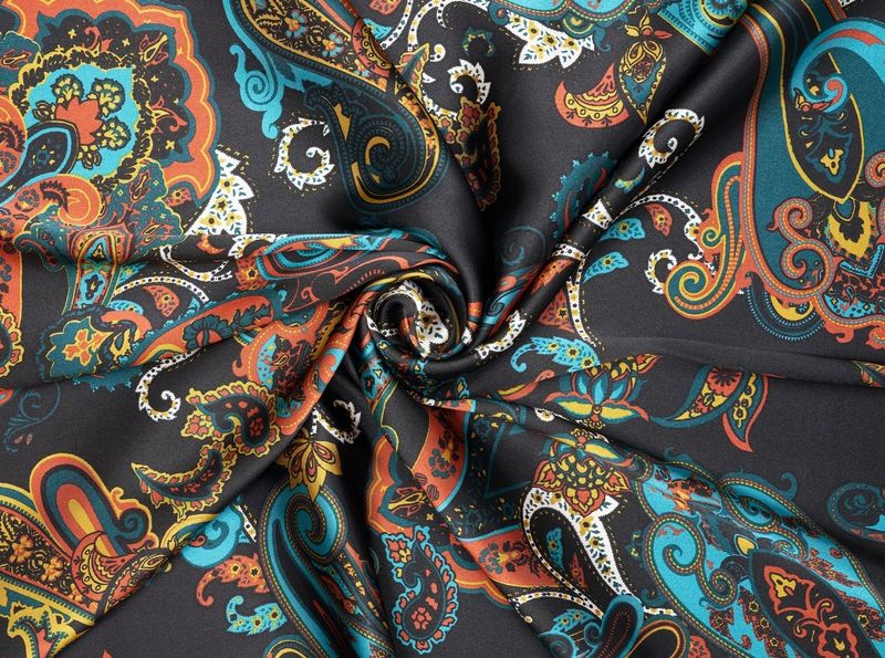 Paisley Wild Rag Black Teal