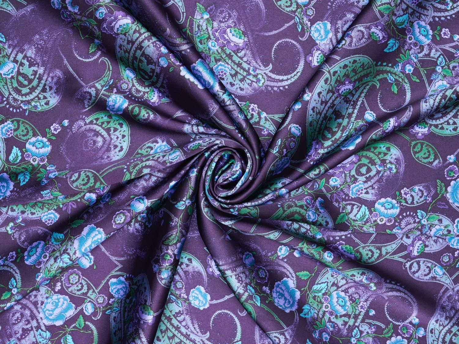 Paisley Washed Wild Rag Purple &amp; Teal