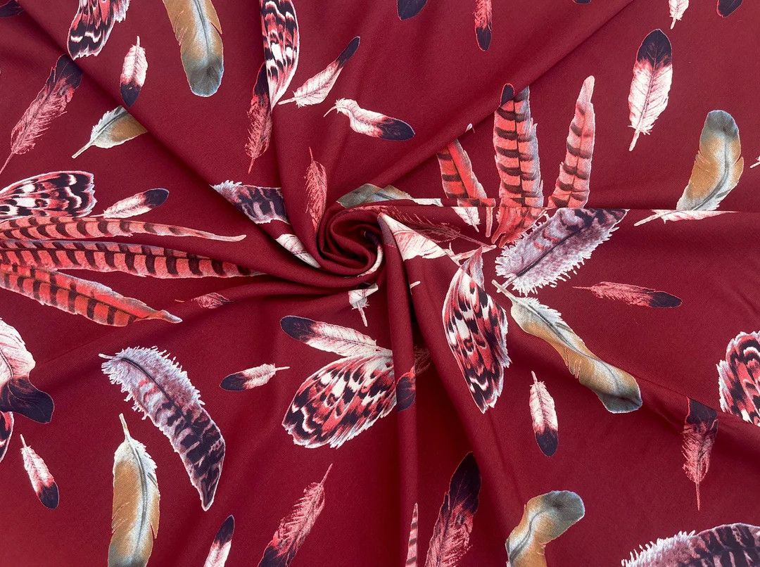 Feathers Wild Rag Burgandy