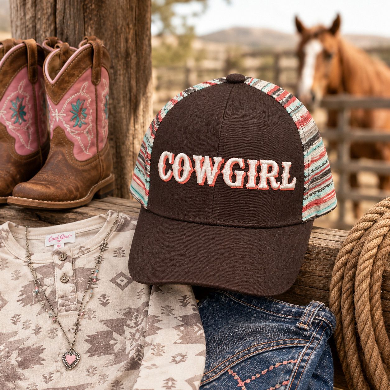 CRUEL GIRL CAP COWGIRL BROWN
