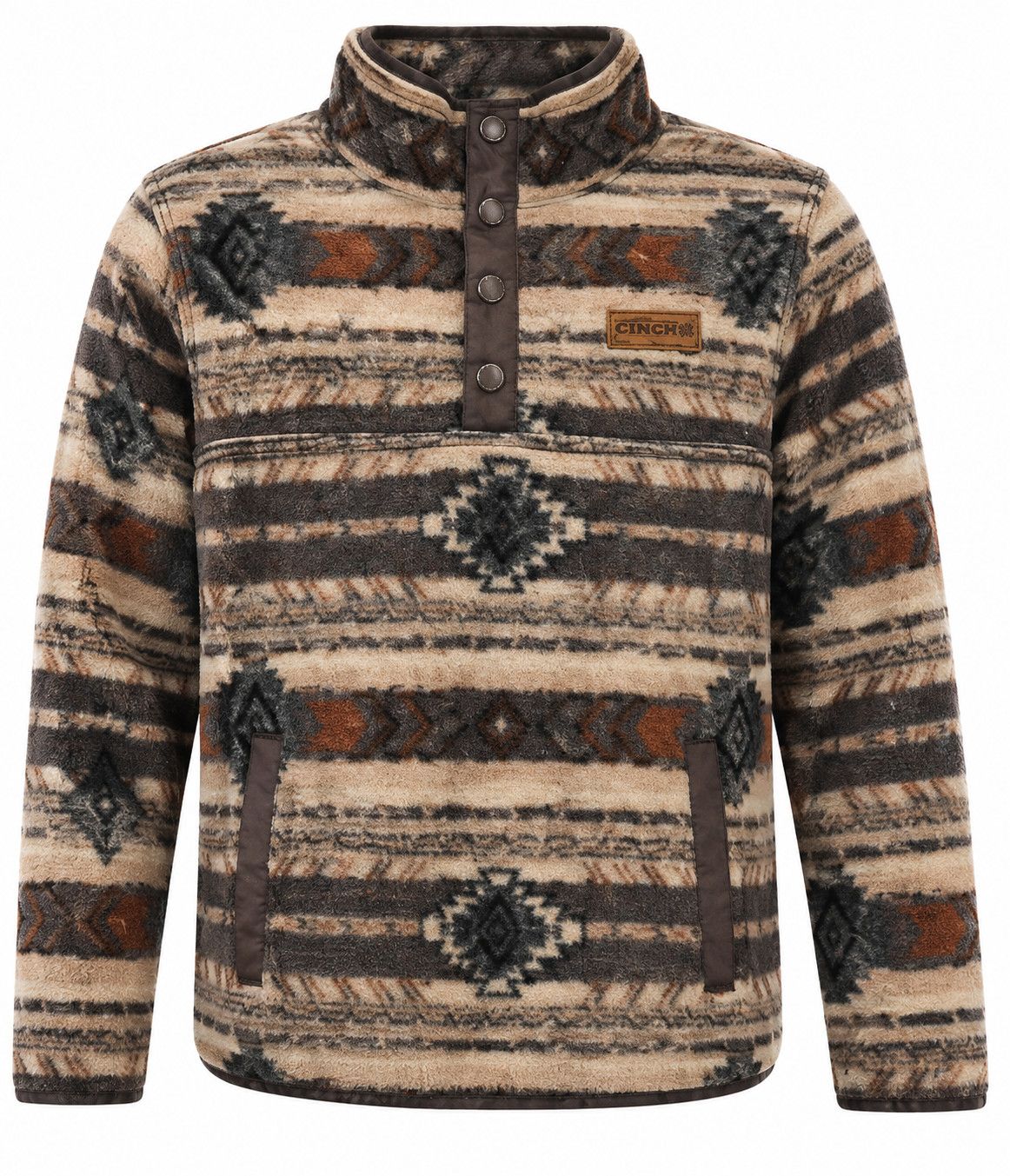 CINCH POLAR FLEECE BROWN PULLOVER MED