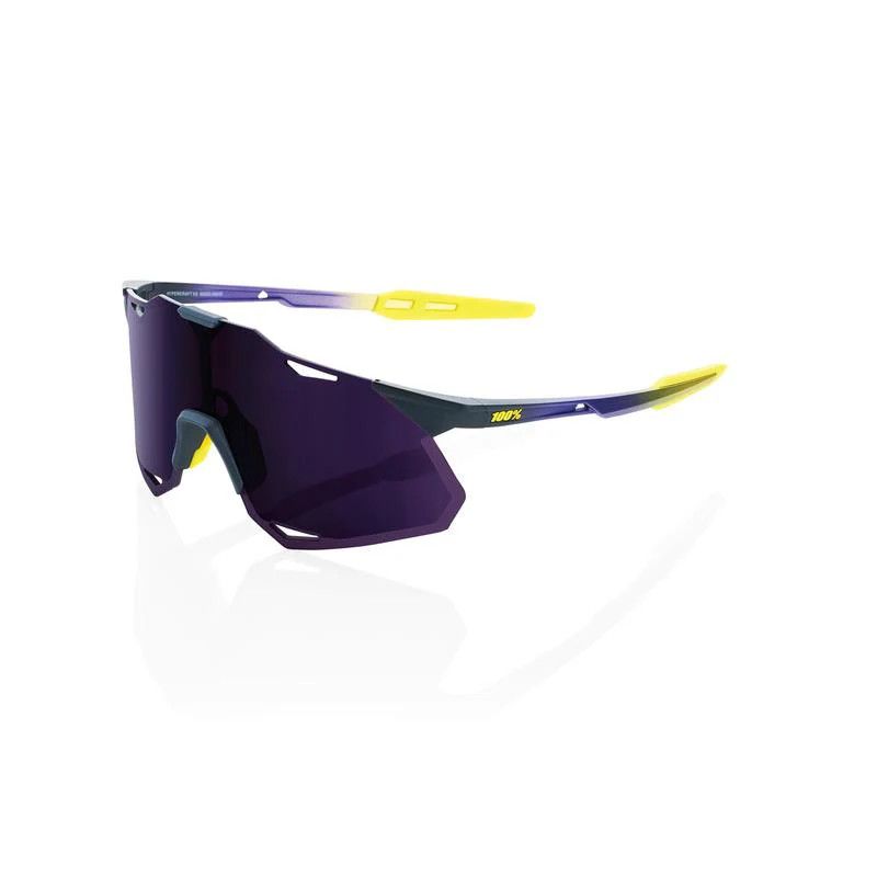 100% Hypercraft Sunglasses, Matte Metallic Digital Brights frame - Dark Purple lens