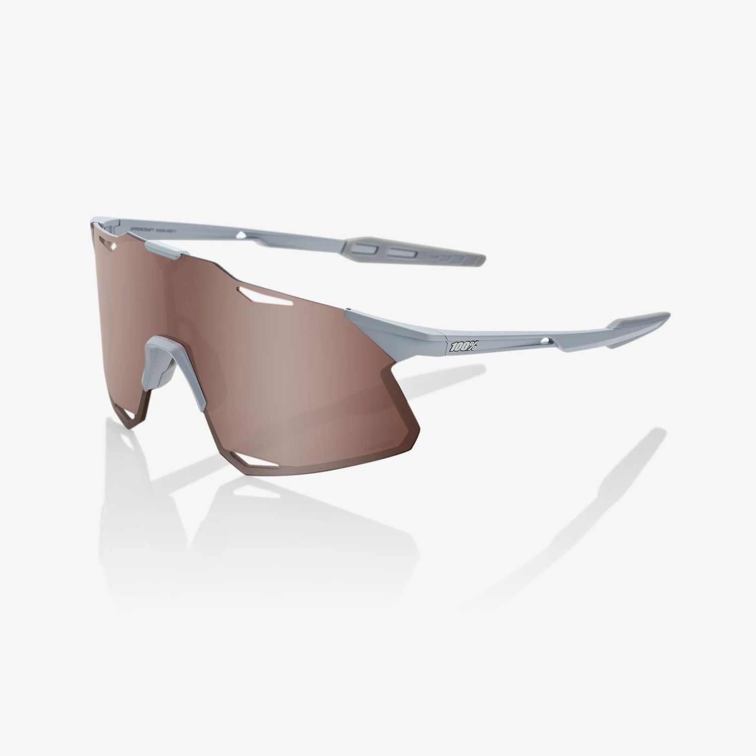 100% Hypercraft Sunglasses, Matte Stone Grey frame - HiPER Crimson Silver Mirror Lens