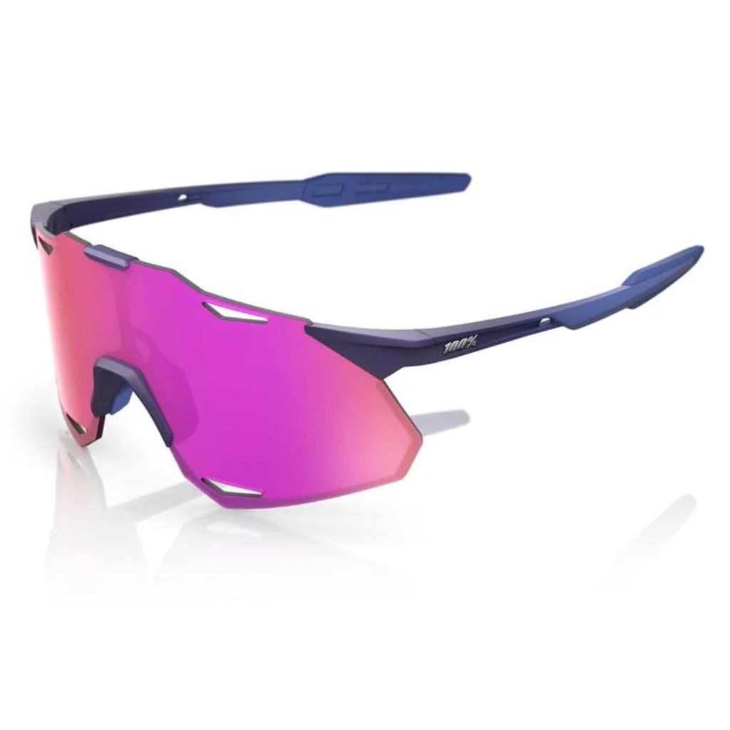 100% Hypercraft XS Sunglasses, Satin Storm Metallic - Purple Multilayer Mirror Lens