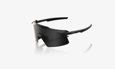 100% Aerocraft Sunglasses, Matte Black frame - Black Mirror Lens
