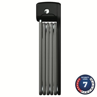 CADENAS ABUS BORDO Ugrip  Lite 6055, Cadenas pliable avec serrure a cle, 5mm x 85cm (5mm x 2.8'), Noir
