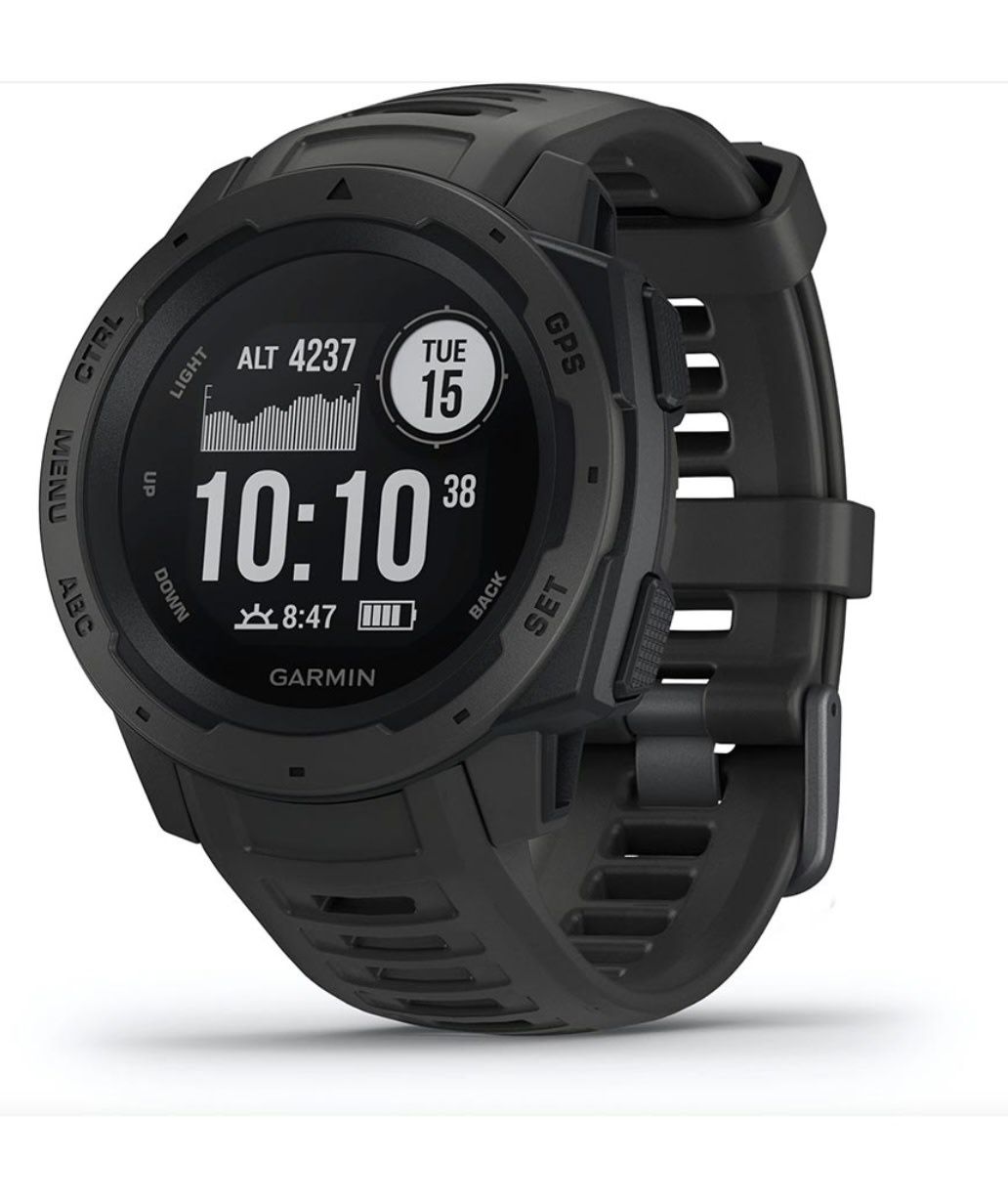 Garmin, Instinct, Montre, Couleur de la montre: Gris, Bracelet: Gris - Silicone