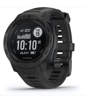 Garmin, Instinct, Montre, Couleur de la montre: Gris, Bracelet: Gris - Silicone