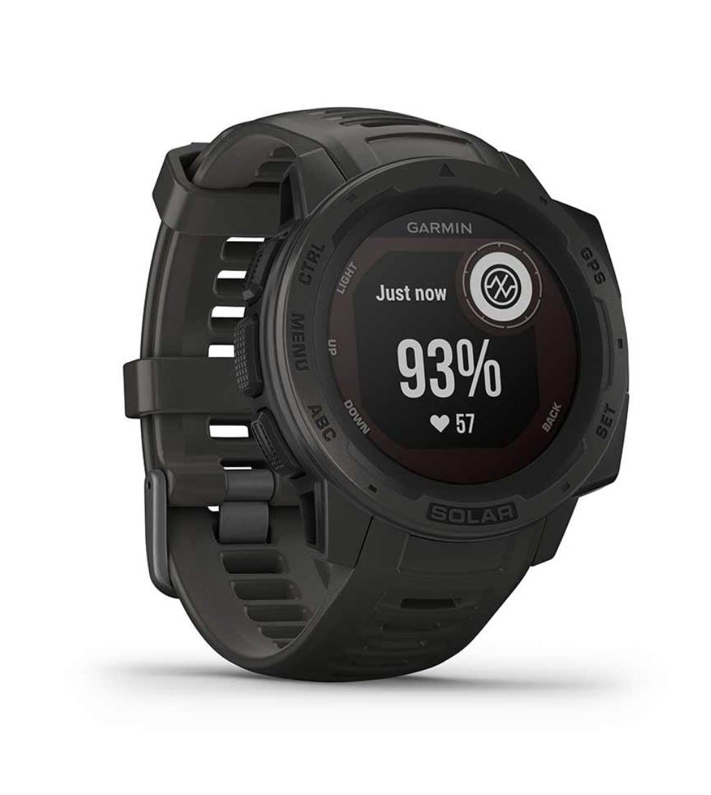 Garmin, Instinct Solar, Watch, Watch Color: Grey, Wristband: Grey - Silicone, 010-02293-10